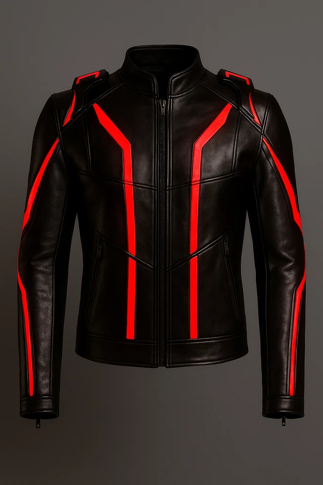 TRON Ares Inspired Leather Jacket – HANDMADE Sci-Fi Cosplay Costume - Image 1 of 4