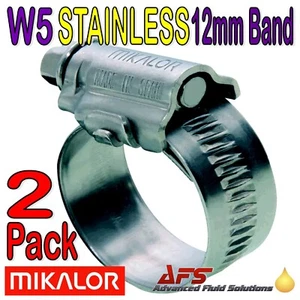 Paquete de 2 - Abrazadera de radiador de tubo de silicona para manguera de accionamiento helicoidal de acero inoxidable W5 Mikalor - Imagen 1 de 33