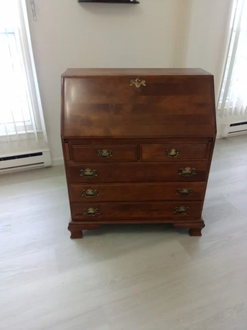 ETHAN ALLEN SECRETARY desk with chair heirloom VINTAGE Cover
