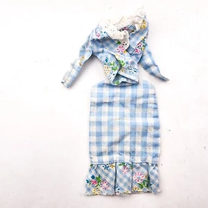Vintage Barbie Doll Best Buy #8621 Blue White Gingham Outfit Top Skirt - Picture 1 of 8