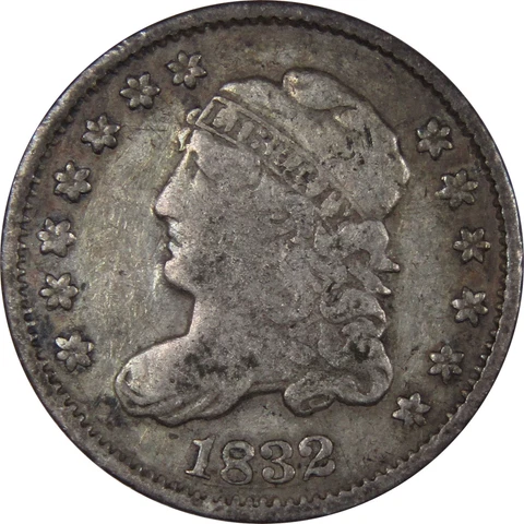 1832 Capped Bust Half Dime VF Very Fine 89.24% Silver 5c SKU:IPC7959 Cover