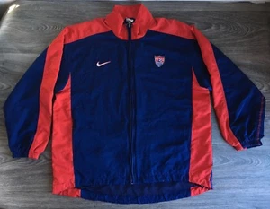 NIKE Jacke 90er USA Fußball Football Swoosh Warm Up Windbreaker Herren Large - Bild 1 von 10