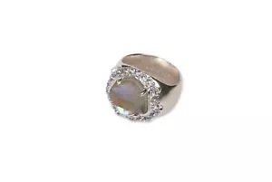 Kendra Scott 302327 Schuyler Ring (rhodium/grau dichroitisches Glas) Ringgröße 8 - Bild 1 von 2