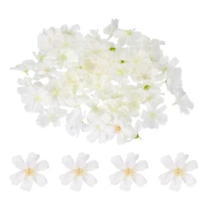 100 Pcs Fake Silk Flower Heads 1.6 Inch Artificial Cherry Blossom Faux Flower... - Picture 1 of 6