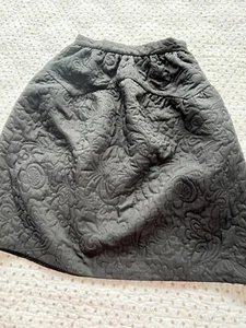 ZARA Kids Girls Size 10 Quilted Satiny A-Line Skirt Black Side Zip & ButtonClose - Picture 1 of 9