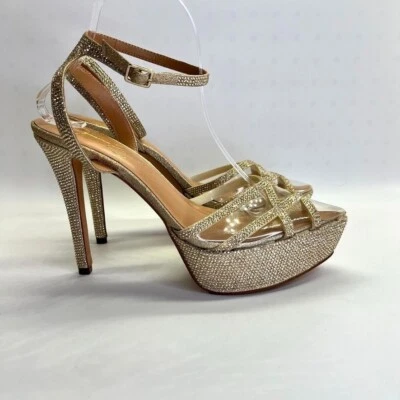 Jessica Simpson Oluina платформе насос размер 9,5 украшенный золото 5» каблук - Изображение 1 из 4