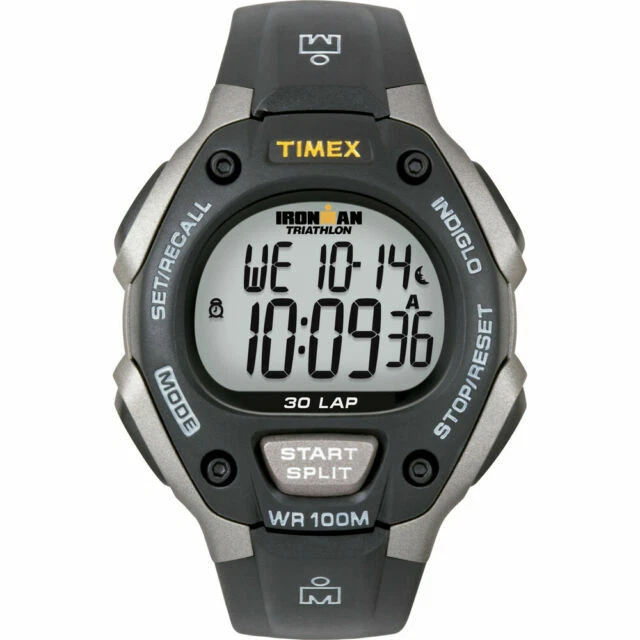 Timex Men's T5e901 Ironman Classic 30 Full-size Black Gray Resin Strap Watch