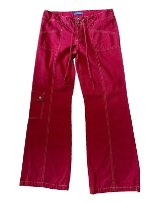 Calça Delia’s Bebop Y2K Cargo Flared/Jogger Tie & Button Cintura Júnior Tamanho 11 - Imagem 1 de 4