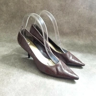 Apt. 9 女式 Aplexxy 尺码 6.5 棕色一脚蹬尖头 3 英寸高跟鞋高跟鞋 — 第 1/4 张图片