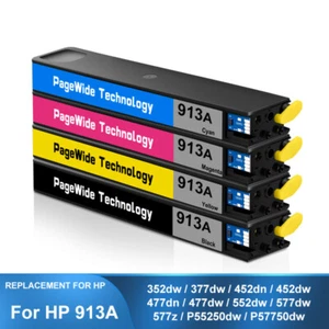 Cartucho de tinta 913A 4 piezas/juego para HP PageWide 352dw 377dw 452dn/dw 477dn/dw 552dw - Imagen 1 de 9