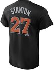 Majestic Youth Miami Marlins Stanton 27 Short Sleeve T Shirt  Black Small 8