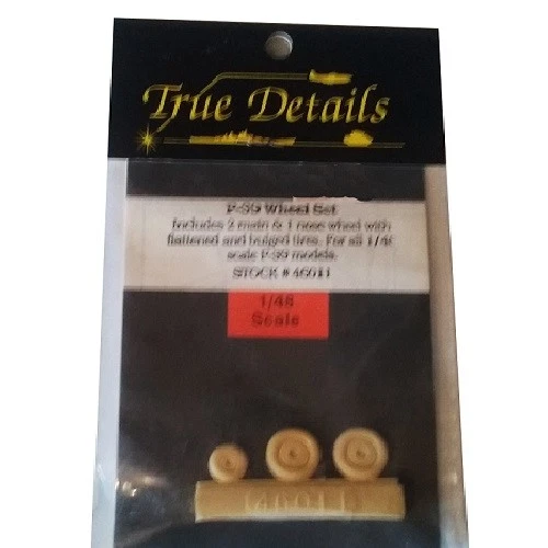 RUOTE P-39 2 MAIN 1 NOSE WHEELS FLATTENED BULGED TIRES 1/48 TRUE DETAILS 46011 - Immagine 1 di 1