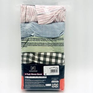George 6 Pk Cotton Blend Woven Boxer Moisture Wicking Men Odor Control XL 2X 3X - Picture 1 of 5