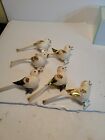 Bird Ornments Clips Gold White Lot Of 6