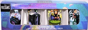 Disney Villains 4 Schnapsgläser 1,5 OZ Ursula Maleficent Evil Queen Cruella - Bild 1 von 2