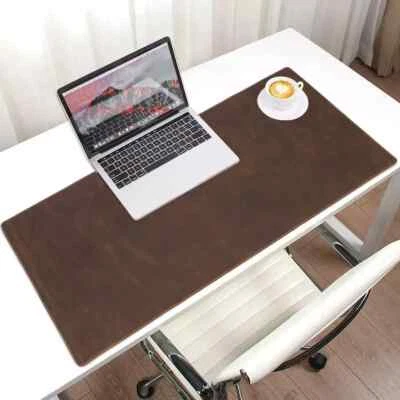 Genuine Leather Desk Mat Desk Pad Mouse Pad Table Cover For PC Laptop 80x40cm - Image 1 of 4