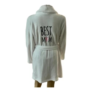 Best Mom Microfleece Heavy Spa Bademantel L weiß Taschen Schärpe Cynthia Rowley - Bild 1 von 10