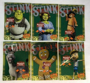 SHREK 3 THE THIRD (2007) Complete RETAIL *SCRATCH & STINK* Chase Card Set S1-S6