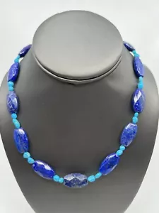 Jay King Lapis Lazuli & Sleeping Beauty Turquoise Sterling Silver Necklace - Picture 1 of 12