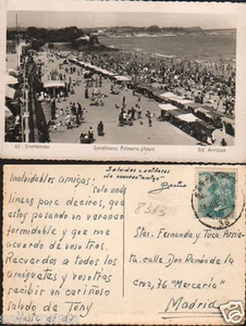 ANTIGUA POSTAL SANTANDER EL SARDINERO PLAYA CANTABRIA POSTCARD POSTKARTE CC00661 - Imagen 1 de 1