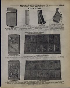 1912 PAPER AD Match Safe King Klip Cigar Lighter Field Marine Binoculars Busch 