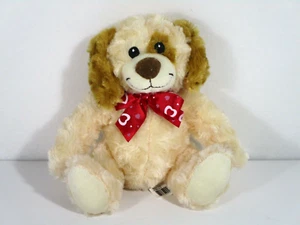 San Valentín Beige Perro con Arco de Corazón de Peluche de 9 - Imagen 1 de 4