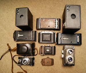 Vintage Kodak/Ansco/Balda cameras (lot of ten (10) 1900's-1950's (35mm-120-616)