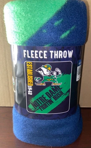 NCAA Notre Dame Fightin Irish Fleece Throw, 50 x 60-inches NEW Cover