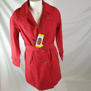 NWT Women's Pendleton Water Resistant Long Red Coat Jacket Collard Size S Small - Picture 1 of 11