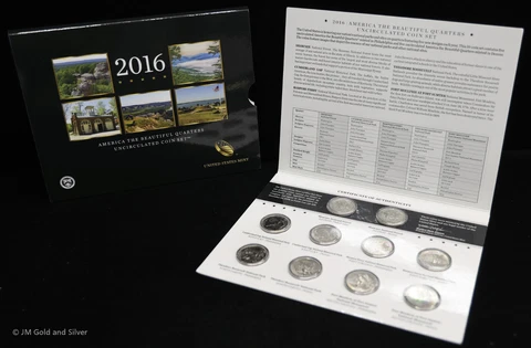 2016 P & D US Mint ATB National Park 10-Quarter Set Uncirculated Cover