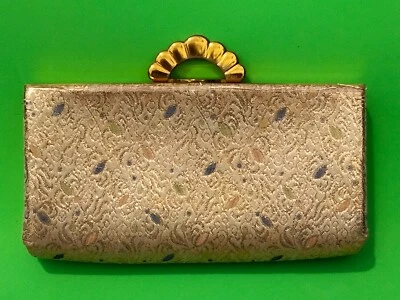 Bolso de Noche Evans Vintage Años 40 Tono Dorado Monedero/Clutch 4" x 8" Foto 1 de 4