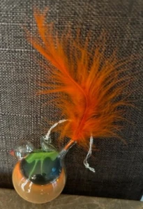 Figura uccellino trasparente traslucido vetro soffiato albero di Natale decorazione corda natalizia - Foto 1 di 2