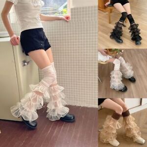 Elasticity Lolita Lace Stocking Lolita Leg Cuffs Cover  Women Girl