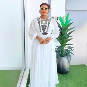 New Fashion African Women Hot Drill Maxi Dress Rhinstone Abaya Kaftan Party Gown - Foto 1 di 9