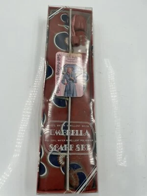 Juego de paraguas y bufanda vintage repelente al agua de nailon y poliéster Foto 1 de 4