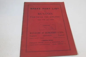 Lista de piezas de repuesto para motores de aceite de vehículos Ruston Mark VPB y VPBN, folleto de colección - Imagen 1 de 8
