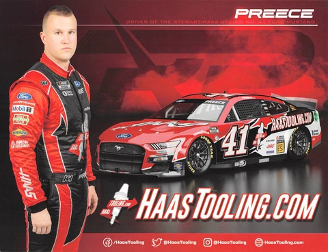 2023 - RYAN PREECE #41 HAAS TOOLING / STEWART-HAAS NASCAR CUP SERIES POSTCARD Cover