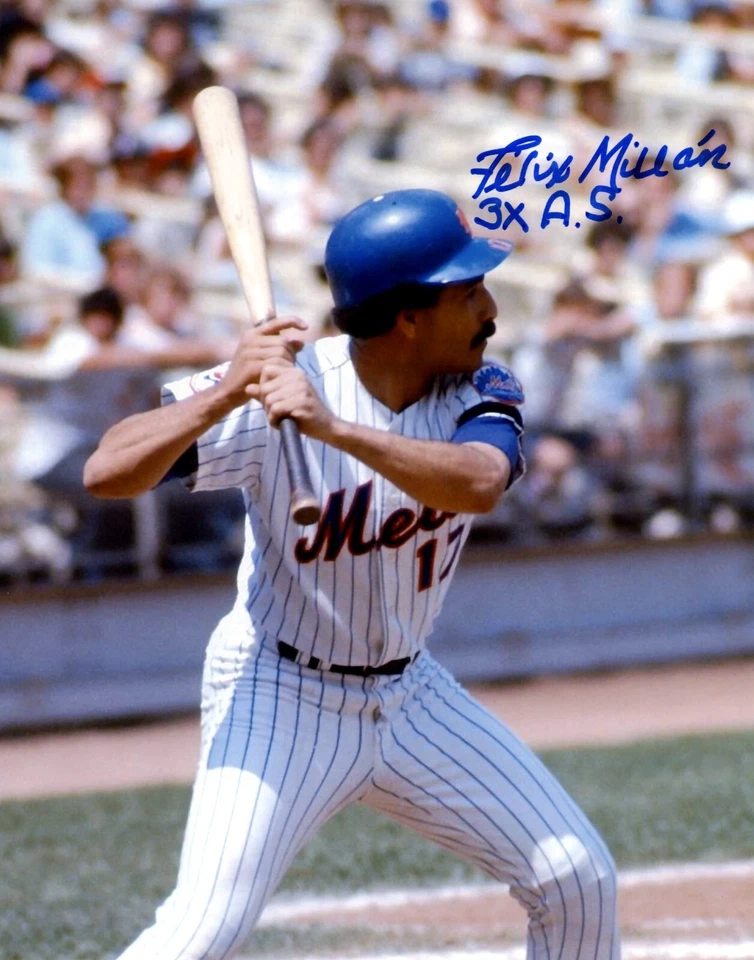 Felix Millan Signed New York Mets 8x10 Photo w/ 3x All Star Inscription LSCM COA - Image 1 of 1