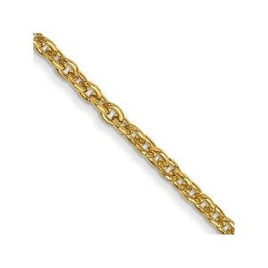 14k Yellow Gold 1.4mm Solid Polished Cable Link Chain Necklace 18 Inch - Picture 1 of 4