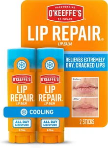 Cooling Relief Lip Repair Lip Balm per Labbra Secche, Screpolate, Stick, (Confezione da 2) - Foto 1 di 11