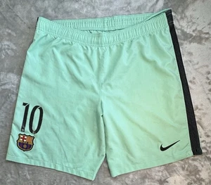 NIKE FC BARCELONA THIRD FOOTBALL SHORTS 2016/2017 SOCCER #10 MESSI Size L - Picture 1 of 11