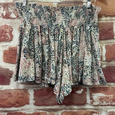 Pantalones Cortos Ariat Mujer L Multicolor Manchado Abstracto Estampado Animal Calado Pull on Foto 1 de 4