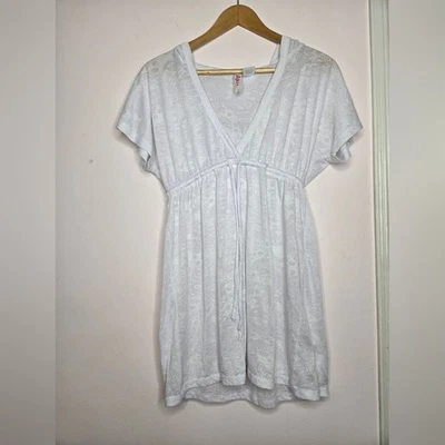 MIKEN белый короткий рукав купальный костюм чехол с капюшоном размер M - Изображение 1 из 4