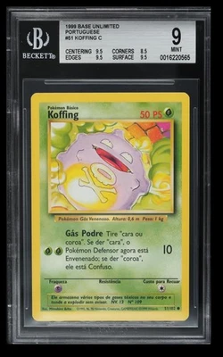 1999 Pokemon Base Set Koffing BGS 9 Portuguese #51 - Image 1 of 2