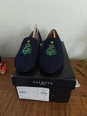 Mocasines para mujer 7M Talbots azul índigo Ryan novedad árbol de Navidad estrella dorada nuevos en caja Foto 1 de 4