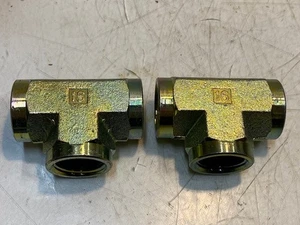 2 Quantity of Hydraulic Tee Pipe Fittings 16 | 29mm Bore 3-1/8" L (2 Quantity) - Picture 1 of 8
