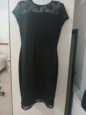 Black Laced Dress Size 16uk - Image 1 of 4