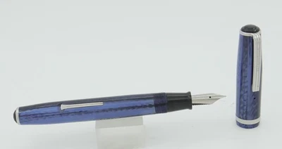 Pluma Estilográfica Esterbrook J Azul Perla y Cromo - 1550 Plumín Extra Fino - Años 50 Foto 1 de 4