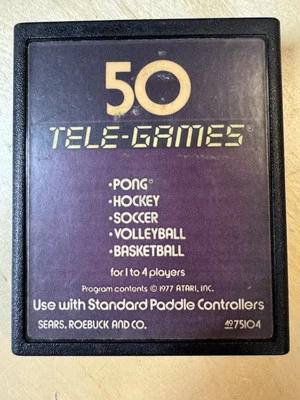 Atari 2600 Pong Sports 50 Tele-Games Cartridge Only - Tested - Sears Roebuck - Image 1 of 3