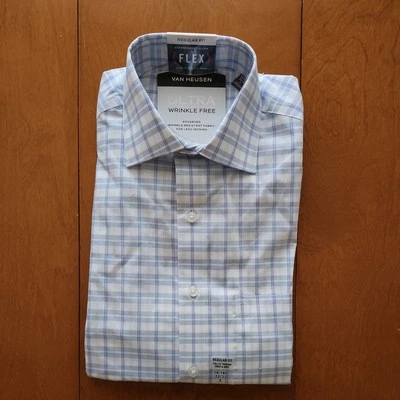 VAN HEUSEN Hombre ULTRA SIN ARRUGAS AJUSTE REGULAR Talla Pequeña Azul Cuadros ($65) Foto 1 de 4